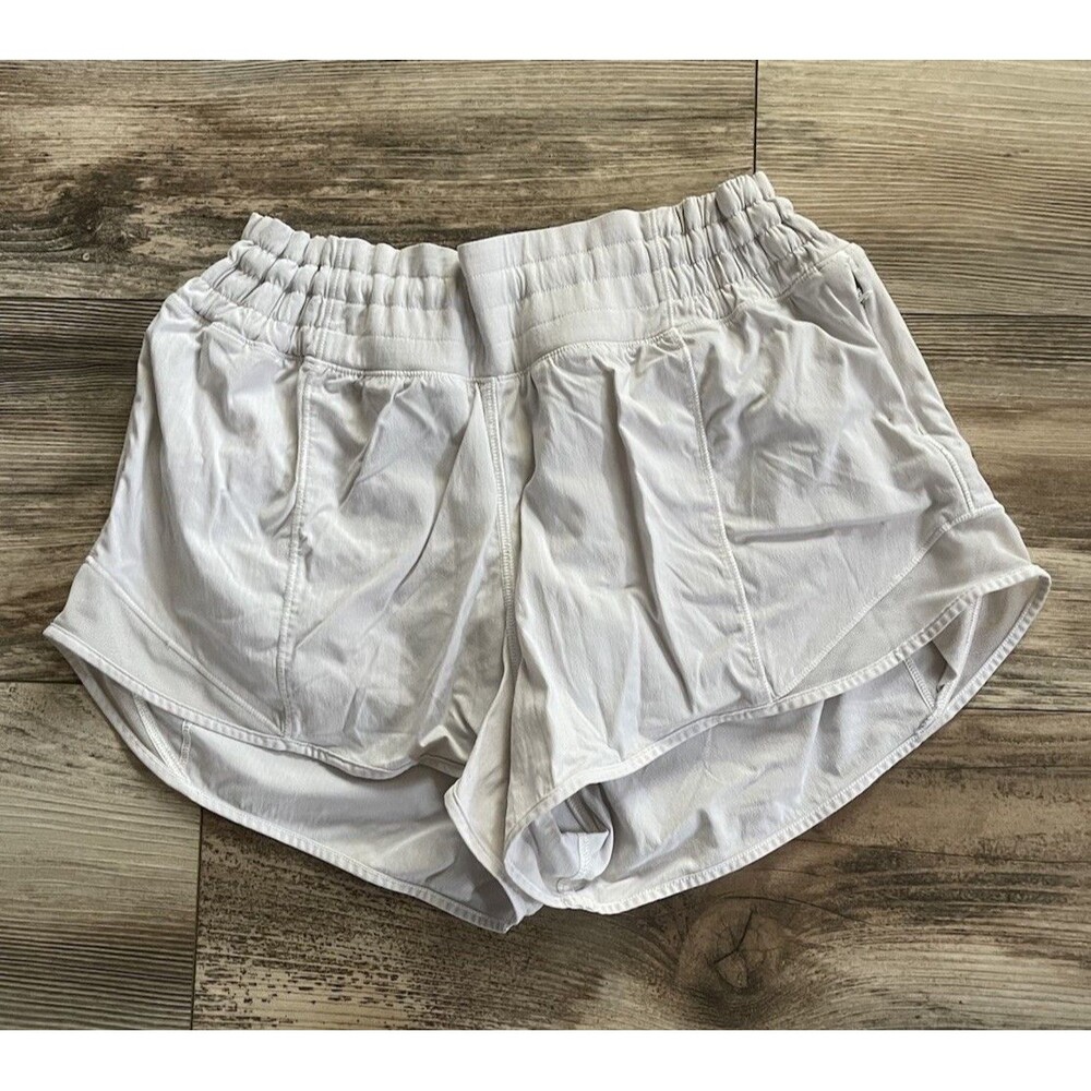 lululemon Women's White Athletic Running Shorts Lightweight Stretch